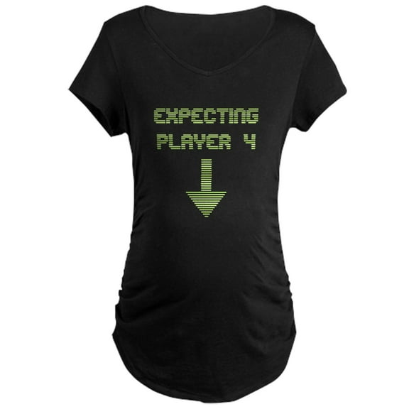 CafePress - Expecting Player 4 Maternity T Shirt - Maternity Dark T-Shirt