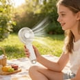 thumbnail image 7 of Personal Fan,Small Fan,Lash Fan,USB Rechargeable Handheld Fan 3 Speed Adjustable Mini Fan With 400mAh Battery Portable Hook For Travel Office Outdoor Use, 7 of 7