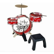 Ready Ace Kiddy Jazz 7 Piece Toy Drum Set with Stool -Recommended for Age Group 4 Years and Up