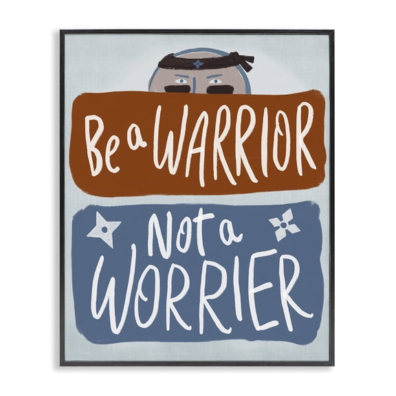 Stupell Industries Eclectic Warrior Not Worrier Black Framed Giclee Art, 11 x 14, by Connie Summers