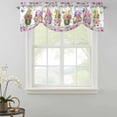 thumbnail image 2 of Tie Up Valances for Windows, Spring Gnomes Adjustable Valance Curtains Window Treatment for Living Room, Botanical Rose Flower Leaves Butterfly Rod Pocket Kitchen Curtains & Drapes 60x18 Inch, 2 of 9