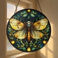 thumbnail image 4 of Nature-Inspired Cicada Stained Glass Window Panel – Unique Wildlife Decor, 4 of 4