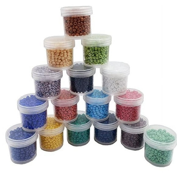 16 Couleurs 8/0 (3mm) Perles de Rocaille en Verre Opaque pour Fabrication de Bijoux Art et Artisanat (Ensemble de 16 Couleurs)