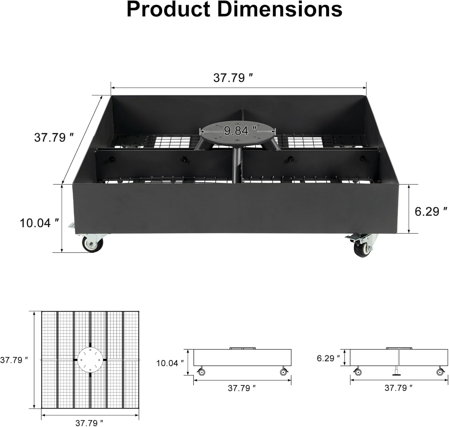 PURPLE LEAF Patio Umbrella Base WK4500 with 4 Lockable Wheels 1100 lbs High Capacity Heavy-Duty Cantilever Offset Steel Umbrella Base Weighted Base For 11 x11FT,13FT