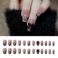 thumbnail image 2 of Coffin Press on Nail Glossy Fake Nail Stick on Nail in 12 Sizes,24Pcs French Nail Tips for DIY Nail Art Decorations, 2 of 4