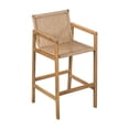 thumbnail image 5 of Christopher Knight Home 29.3" Wood Outdoor Bar Stool with Wicker Backrest and Seat, Beige Cushions, Set of 2, 5 of 9