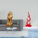 thumbnail image 2 of Figura de león, estatua, estante, escritorio, oficina, decoración del hogar, escultura abstracta de fuego, material de resina, adecuada para regalar,, 2 of 8