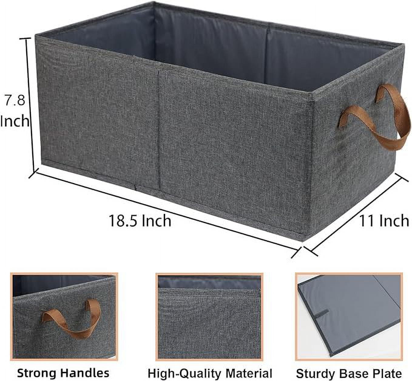Deally 3 Pack Large Capacity Storage Bins Closet Organizer System, Sturdy Foldable Storage Boxes for Organizing Clothing, Sheets, Toys, Books - Shelf Organizer Shelves Basket Storage Bin