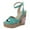 Blue, variant on XIAQUJ 2024 Summer New Korean Edition Slope Heel Sandals Imitation Grass Weaving Thick Sole Water Proof Platform Ultra High Heel Elevated Sandals for Women Sandals for Women 2024 Blue 7
