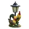 Solar Hexagonal Garden Lamp Rooster Sculpture Night Light Courtyard Decoration Decor Supplies