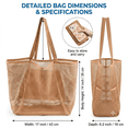thumbnail image 5 of Women's Large Mesh Beach Tote Bag - Sandproof Foldable with Inner Pockets | 24L Lightweight Pool Bag, 5 of 6