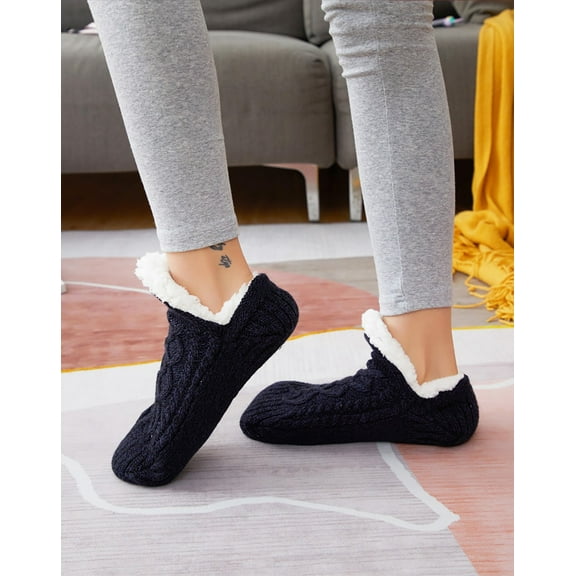 COSTYLE Women Slipper Socks with Gripper Winter Non Slip Thick Fuzzy Socks Warm Cozy Christmas Gift