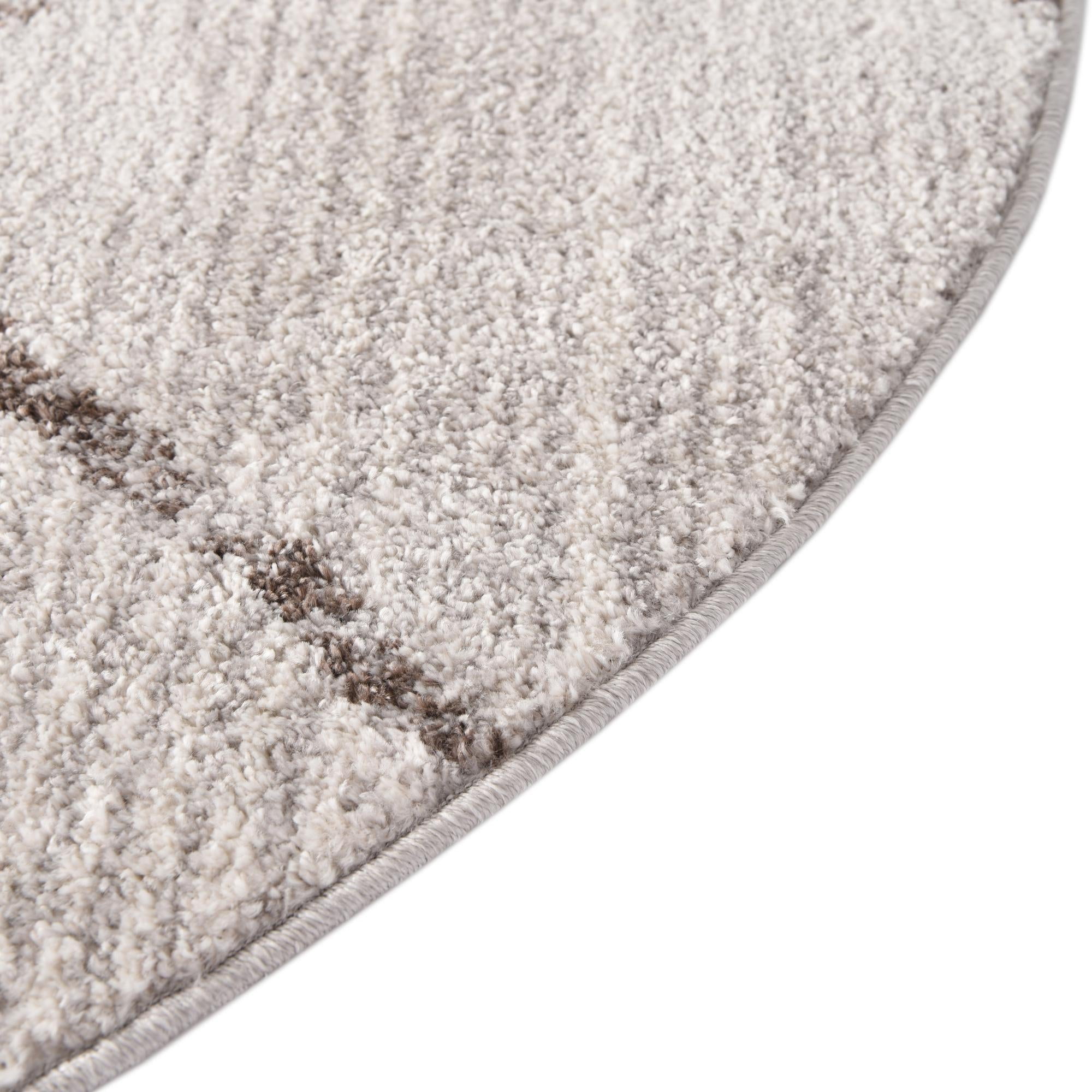 Unique Loom Aramis Collection Area Rug - Kavi (3' 3" Round Ivory/Beige)
