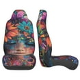 thumbnail image 3 of Sikiie Bohemian Colorful Flower Woman Car Seat Protector 2 Pack Car Seat Cushion Mat, Car Seat Covers for SUV, Truck, Van, 3 of 7