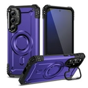 Allytechgroup for Samsung Galaxy A15 Case with Camera Kickstand, Support Wireless Charging Magnetic Phone Case for Women Men Military Grade Drop Protection for Samsung Galaxy A15, Purple