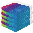 thumbnail image 2 of Soft Colorful Rainbow Stripe Washcloth 12x12in Set, 6 Pack Absorbent Cotton Towel Square Kitchen Dishes Towels, Cleaning Face Hand Towel Fast Drying, 2 of 7