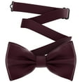 thumbnail image 1 of Men's Maroon Bow Tie Pre-Tied Style Formal Satin Classic Bowtie for Tuxedo Faux Silk, by Adam Young (Large, Wine Red), 1 of 5