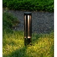 thumbnail image 4 of Gardenised 24-Inch Round LED Bollard Path Lights – Durable Decorative Aluminum Wired Landscape Lighting for Walkways, Gardens, Pools, Porches, Driveways, and Surrounding Areas, Black, 4 of 8