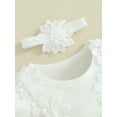 thumbnail image 6 of vera natura Baby Girl 2 Piece Outfits Mesh Lace Patchwork Ruffle Romper Dress and Headband Summer Clothes, 6 of 10
