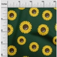 thumbnail image 2 of oneOone Georgette Viscose Dark Green Fabric Floral Sunflower Silhouette Diy Clothing Quilting Fabric Print Fabric By Yard 42 Inch Wide, 2 of 4