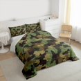 thumbnail image 3 of Feelyou Fashion Camo Queen Comforter Set for Teens, Chic Camouflage Bedding Sets, Olive Square Abstract Reversible Bedding Comforter Set, Luxury Bedroom Decor, 3-Piece, 3 of 8