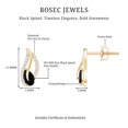 thumbnail image 5 of Rosec Jewels Pear Cut Black Spinel Stud Earrings with Diamond, Nature Inspired Leaf Earrings, 10K Yellow Gold, 5 of 7