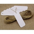 thumbnail image 1 of 100 Pcs Rectangular Shape White Card PaperGift Tags Bonbonniere Wedding Favor Hang Tag with Free Natural Jute Twine, 1 of 1