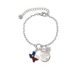thumbnail image 2 of Delight Jewelry Silvertone Translucent Texas - Lone Star Silvertone Discover Dream Explore Zoey Charm Bracelet, 6.5+2" Extender, 2 of 4