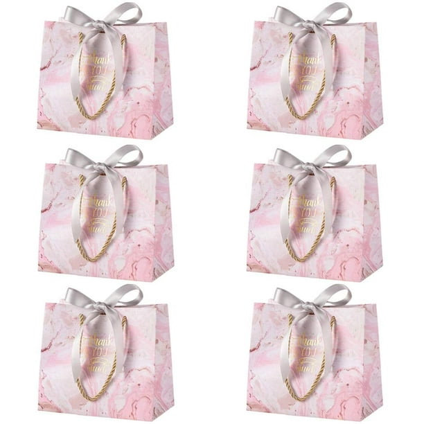× Bolsas de regalo de papel Bolsa de regalo de papel de color Bolsas de recuerdo de fiesta Bolsas de golosinas Bolsas de regalo con asa para celebraciones de fiesta con cinta de lazo para cumpleaños Boda Dama de honor Celebración Presente brillar Electrónica