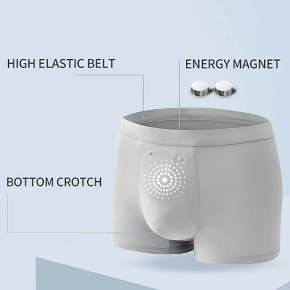 Big & Tall Men's 4XL Gray Underwear - 100% Polyester, Magnet Feature, Breathable, High Elastic Waist, Comfortable, Moisture-Wicking, Durable