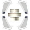 thumbnail image 1 of Juego de patas de muebles ajustables blancas Patas triangulares de aleación de aluminio de 8 cm con tornillos sofá mesa cama, 1 of 5