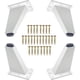 thumbnail image 1 of Juego de 4 patas triangulares blancas para sofá, mesa y cama, 8 cm de altura con tornillos, patas ajustables para muebles de aleación de aluminio, 1 of 5