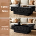 thumbnail image 6 of LKTART 38.6" Modern Coffee Table with Sliding Top & Hidden Storage, Solid Wood Veneer Mid Century Rectangle Center Table for Living Room Home Office, Black, 6 of 10
