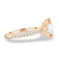 thumbnail image 3 of 3.00Ct Elongated Cushion Cut Moissanite Engagement Ring, Triple Eagle Claw & Pavé, 14K Rose Gold, 3 of 8