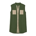 thumbnail image 4 of Bosfbaoi Women's Sleeveless Shirt Dress, Color Block Button Front Mini Dress, Lightweight Breathable Loose Fit Casual Sundress, 4 of 9