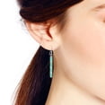 thumbnail image 2 of Classy Modern Sterling Silver Tube Simulated Green Turquoise Dangle Earrings, 2 of 5