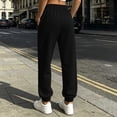 thumbnail image 6 of Levmjia Women's Solid Color Jogger Pants High Waisted Drawstring Elastic Waist Casual Sweatpants with Pockets Tapered Cuffed Lounge Pants, 6 of 8