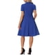 thumbnail image 3 of INSPIRE CHIC Vestidos Vintage para Mujeres 2024 Vestido de Cuello Plano de Manga Corta Ajustado y Acampanado XS Azul Real, 3 of 6
