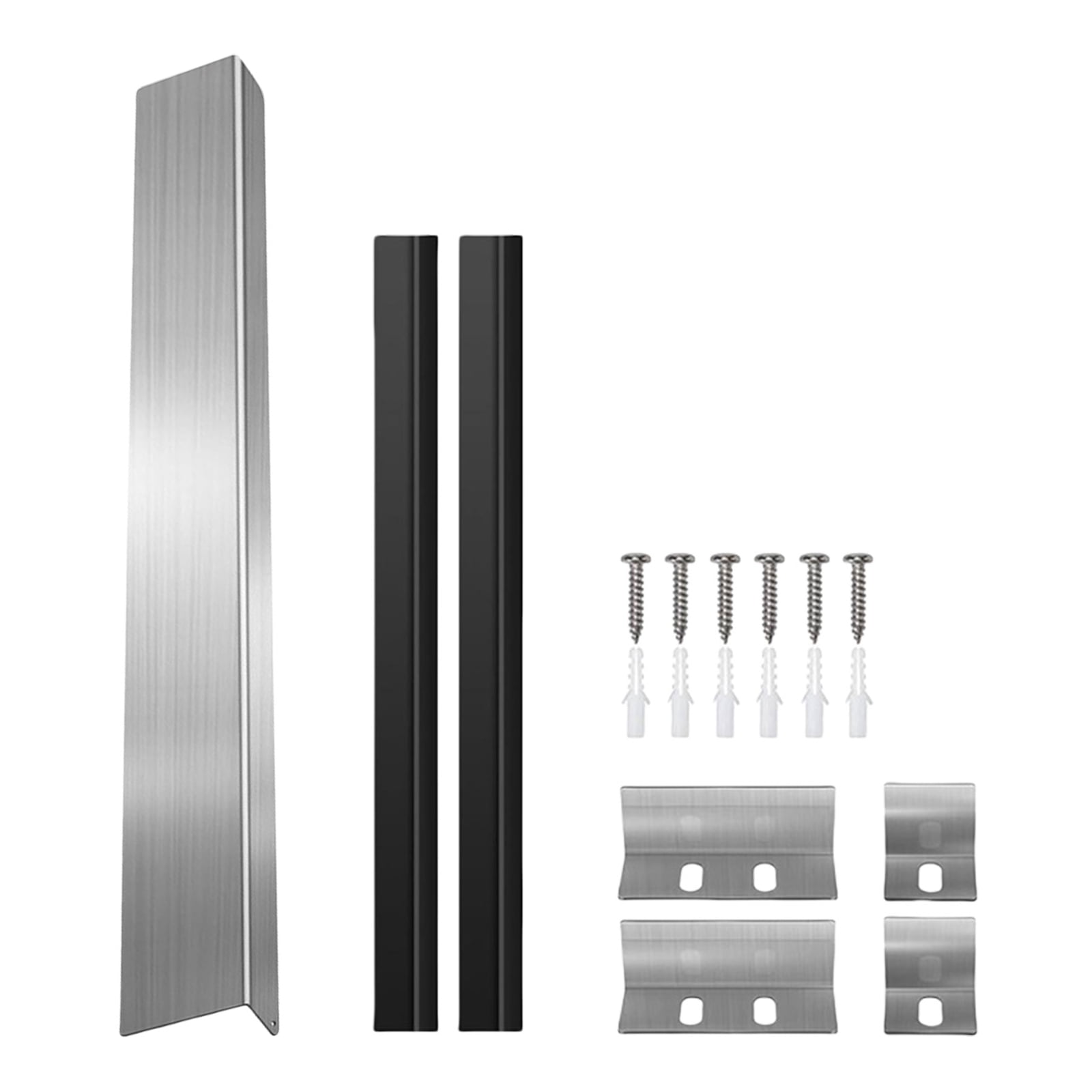 RUISINERY Slide-in Ranges Rear Filler Kits 30inch Trim Between Stove and Backsplash Universally for Stove Gaps Black/Silve