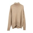 thumbnail image 1 of Sedceaty Women's Autumn Winter Casual Knit Sweater Solid Color Long Sleeve High Neck Knitwear, 1 of 3