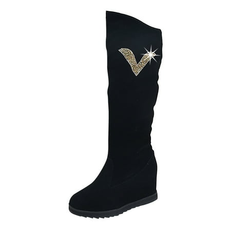 

Wesracia Boots For Women Winter Boots Women Boots Autumn Winter Cotton Insert Warm Knee High Long Boots Female Elasticity Sexy Heel Height Shoes Ladies Boots