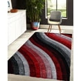 thumbnail image 2 of Plume Shag Performance Red & Grey Area Rug, 2 of 5