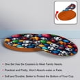 thumbnail image 4 of Football Microfiber Leather Round Coasters (6PCS) - 11x11 cm/4.3x4.3 in Set for Drinks,and Durable Beverage Coasters with Holder - Your Table Surface and Enhance Décor, 4 of 6
