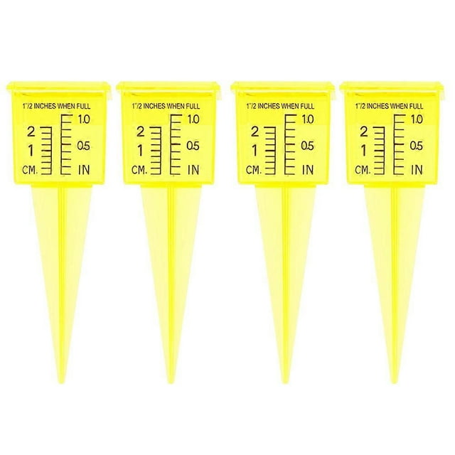 Outdoor Rain Gauge Set 5Pack For Gardeners Monitoring Rainfall In Cylindrical Plastic Colorful Design
