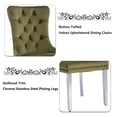 thumbnail image 4 of MIKIBAMA High-End Tufted Velvet Dining Chair Set of 4, Solid Wood with Chrome Stainless Steel Legs and Nailhead Trim, Olive Green Chrome, 4 of 9