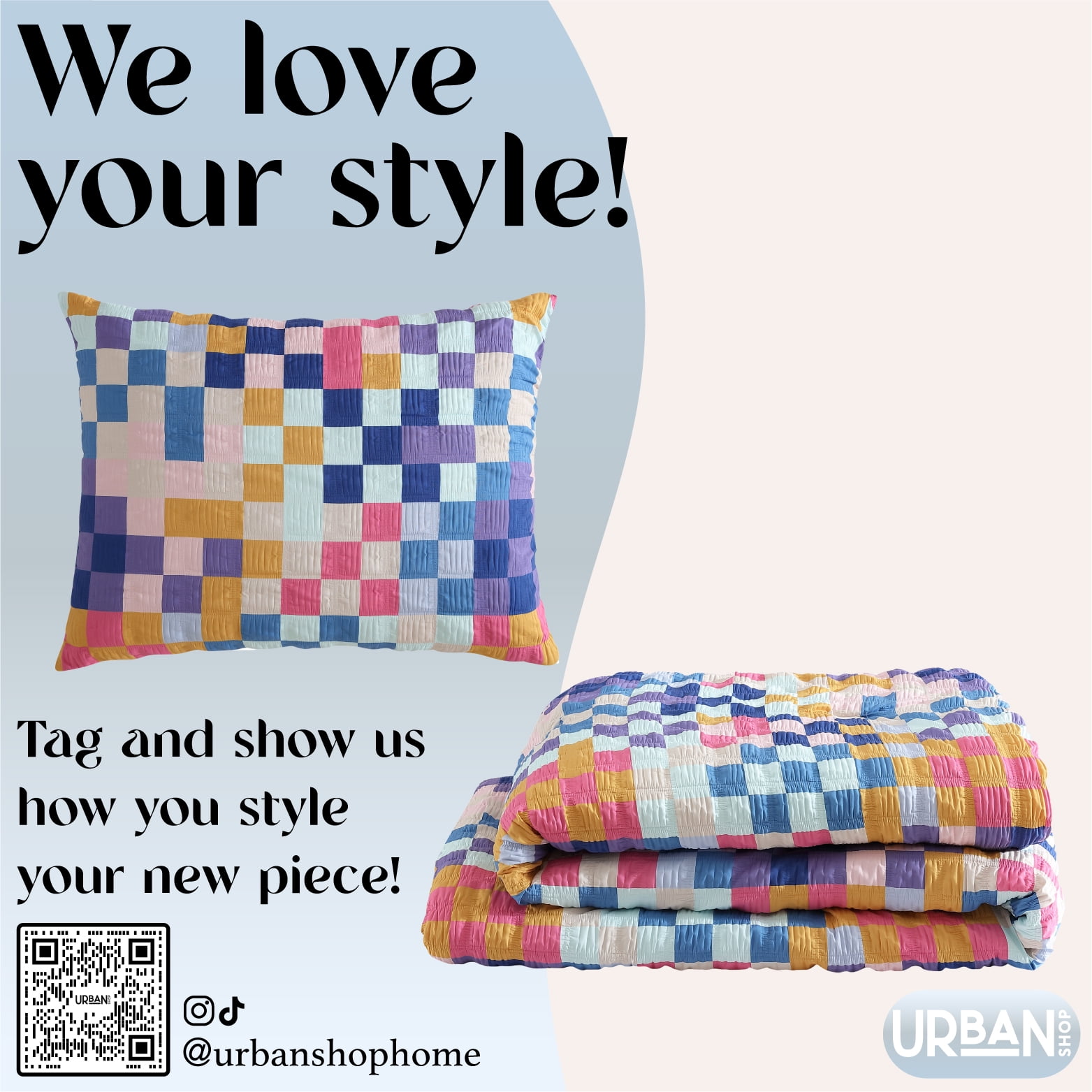 Urban Shop 2-Piece Textured Multi-Check Comforter Set, Twin/TwinXL