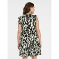 thumbnail image 2 of Time and Tru Women’s and Women’s Plus Flutter Sleeve Cotton Mini Dress, Sizes XS-4X, 2 of 6