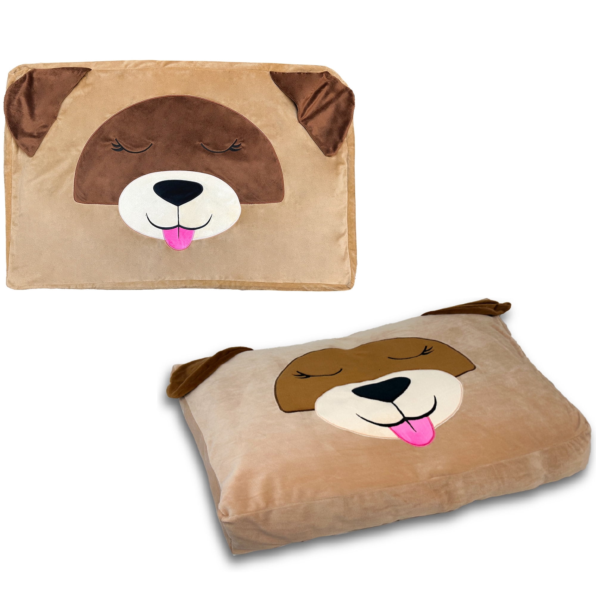 Pet Bed In A Box Slipcover: Able The Tan Dog - Large - 36x23" Character Bed Case, Stuff & Fill With Your Scent-Pillows-Clothes, Happy Nappers