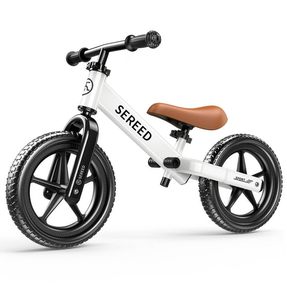 Bicicleta Balance Bike SEREED para niños de 2 a 5 años, sin herramientas, ajustable, blanca