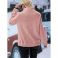 thumbnail image 2 of Cuteduck Women’s Fuzzy Quarter Zip Sherpa Sweatshirt Half Pullover Fleece Top S-2XL, 2 of 9